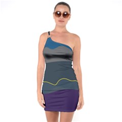 Abstract Landscape Art Design Pattern Water One Soulder Bodycon Dress by Jancukart