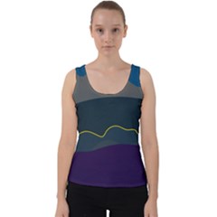 Abstract Landscape Art Design Pattern Water Velvet Tank Top