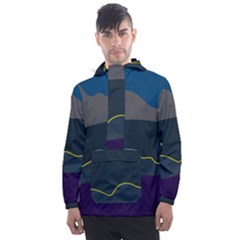 Abstract Landscape Art Design Pattern Water Men s Front Pocket Pullover Windbreaker by Jancukart