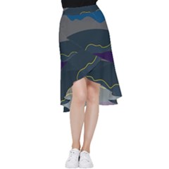 Abstract Landscape Art Design Pattern Water Frill Hi Low Chiffon Skirt by Jancukart