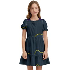 Abstract Landscape Art Design Pattern Water Kids  Puff Sleeved Dress by Jancukart