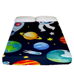 Space Galaxy Seamless Background Fitted Sheet (king Size)