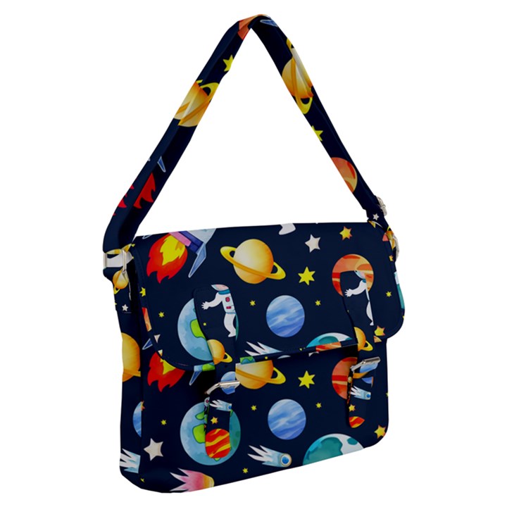 Space Galaxy Seamless Background Buckle Messenger Bag