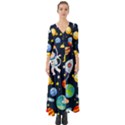 Space Galaxy Seamless Background Button Up Boho Maxi Dress View1