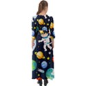 Space Galaxy Seamless Background Button Up Boho Maxi Dress View2