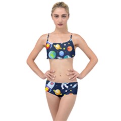 Space Galaxy Seamless Background Layered Top Bikini Set