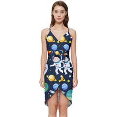 Space Galaxy Seamless Background Wrap Frill Dress