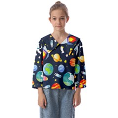 Space Galaxy Seamless Background Kids  Sailor Shirt