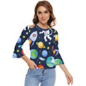 Space Galaxy Seamless Background Bell Sleeve Top View1