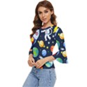 Space Galaxy Seamless Background Bell Sleeve Top View2