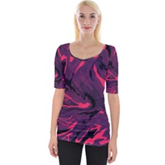 Abstract Pattern Texture Art Wide Neckline Tee