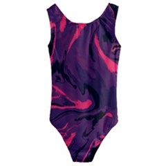 Abstract Pattern Texture Art Kids  Cut-out Back One Piece Swimsuit