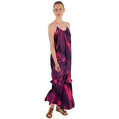 Abstract Pattern Texture Art Cami Maxi Ruffle Chiffon Dress