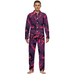 Abstract Pattern Texture Art Men s Long Sleeve Velvet Pocket Pajamas Set by Jancukart