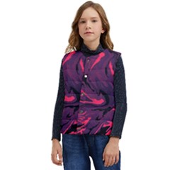 Abstract Pattern Texture Art Kid s Short Button Up Puffer Vest	