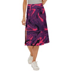 Abstract Pattern Texture Art Midi Panel Skirt