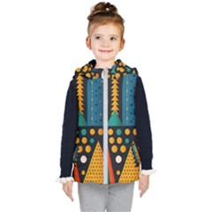 Christmas Pattern Kids  Hooded Puffer Vest