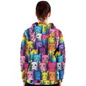 Cats Cat Cute Animal Rainbow Pattern Colorful Women s Zipper Hoodie View2