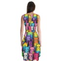 Cats Cat Cute Animal Rainbow Pattern Colorful Sleeveless Chiffon Dress   View2