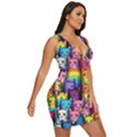 Cats Cat Cute Animal Rainbow Pattern Colorful Draped Bodycon Dress View3