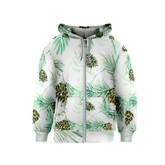 Watercolor Pattern Winter Kids  Zipper Hoodie