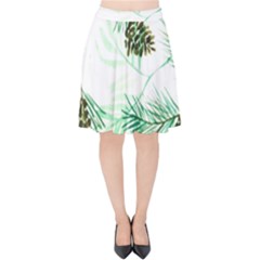 Watercolor Pattern Winter Velvet High Waist Skirt