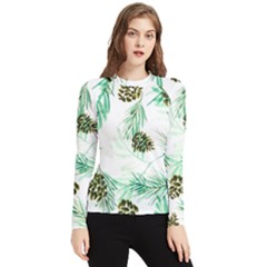 Watercolor Pattern Winter Women s Long Sleeve Rash Guard