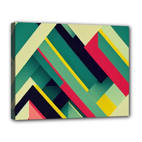 Pattern Abstract Geometric Design Canvas 14  X 11  (stretched) by Jancukart