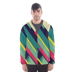 Pattern Abstract Geometric Design Men s Hooded Windbreaker