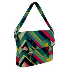 Pattern Abstract Geometric Design Buckle Messenger Bag