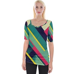 Pattern Abstract Geometric Design Wide Neckline Tee