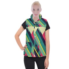 Pattern Abstract Geometric Design Women s Button Up Vest