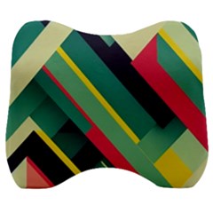 Pattern Abstract Geometric Design Velour Head Support Cushion