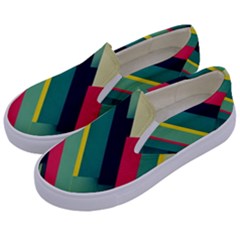 Pattern Abstract Geometric Design Kids  Canvas Slip Ons