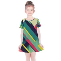 Pattern Abstract Geometric Design Kids  Simple Cotton Dress