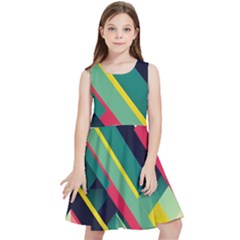 Pattern Abstract Geometric Design Kids  Skater Dress