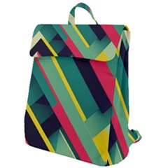 Pattern Abstract Geometric Design Flap Top Backpack by Jancukart