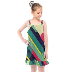 Pattern Abstract Geometric Design Kids  Overall Dress by Jancukart