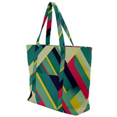 Pattern Abstract Geometric Design Zip Up Canvas Bag