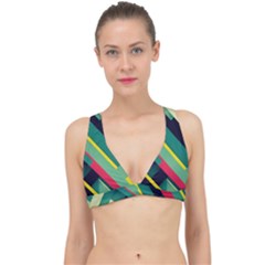 Pattern Abstract Geometric Design Classic Banded Bikini Top by Jancukart