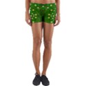 Lotus Bloom In Gold And A Green Peaceful Surrounding Environment Yoga Shorts View1