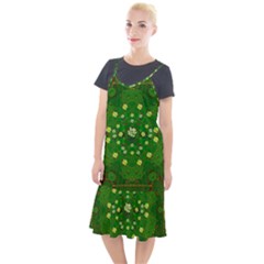 Lotus Bloom In Gold And A Green Peaceful Surrounding Environment Camis Fishtail Dress by pepitasart