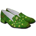 Lotus Bloom In Gold And A Green Peaceful Surrounding Environment Women s Classic Loafer Heels View3