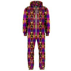 Cute Small Dogs With Colorful Flowers Hooded Jumpsuit (men)