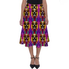 Cute Small Dogs With Colorful Flowers Perfect Length Midi Skirt by pepitasart