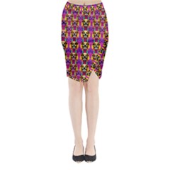 Cute Small Dogs With Colorful Flowers Midi Wrap Pencil Skirt by pepitasart