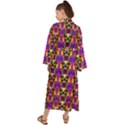 Cute Small Dogs With Colorful Flowers Maxi Kimono View2