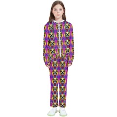 Cute Small Dogs With Colorful Flowers Kids  Tracksuit by pepitasart