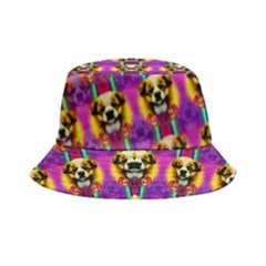 Cute Small Dogs With Colorful Flowers Bucket Hat by pepitasart