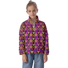 Cute Small Dogs With Colorful Flowers Kids  Half Zip Hoodie